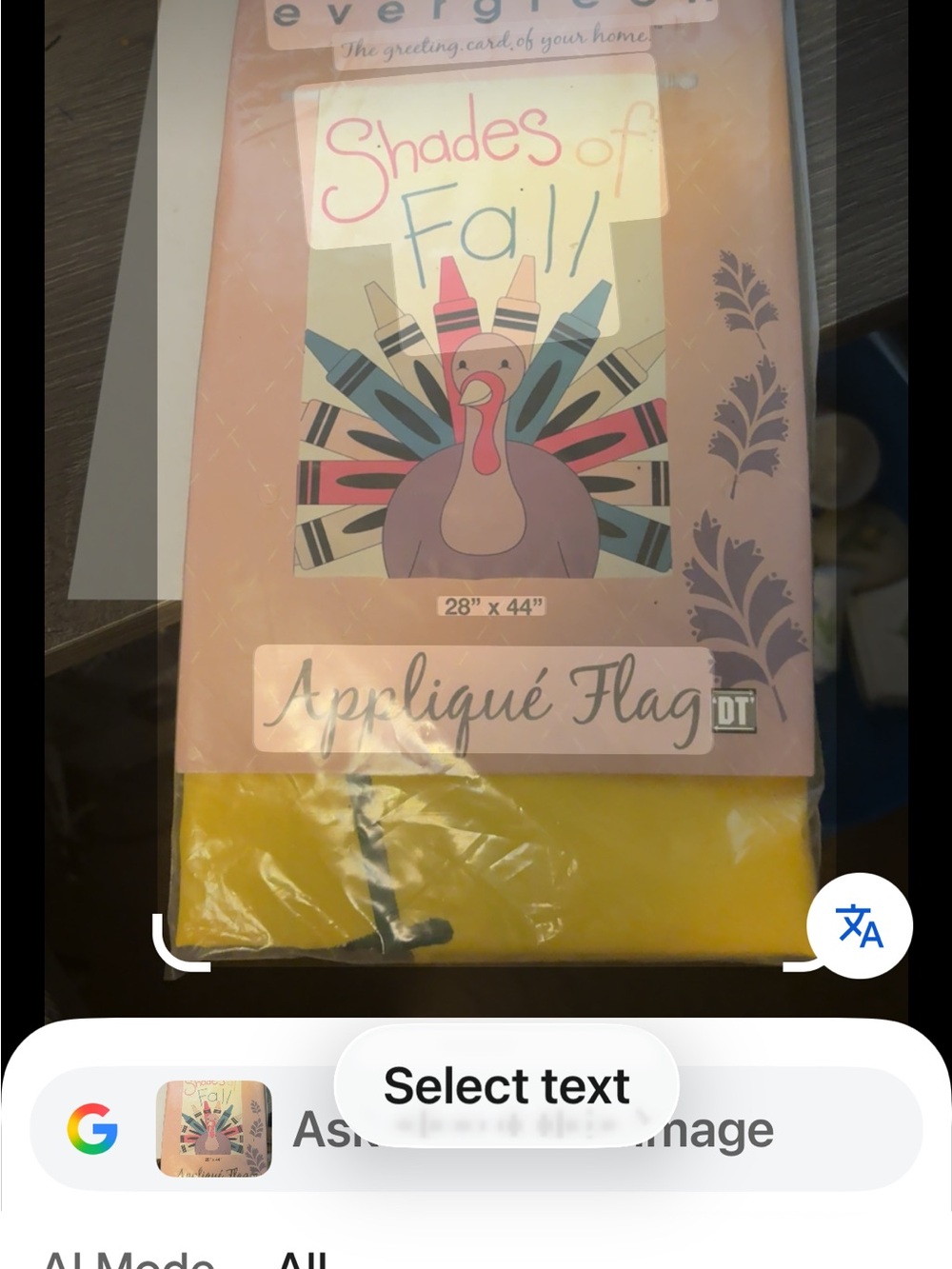 Shades of Fall Appliqué Flag - with turkey Yellow